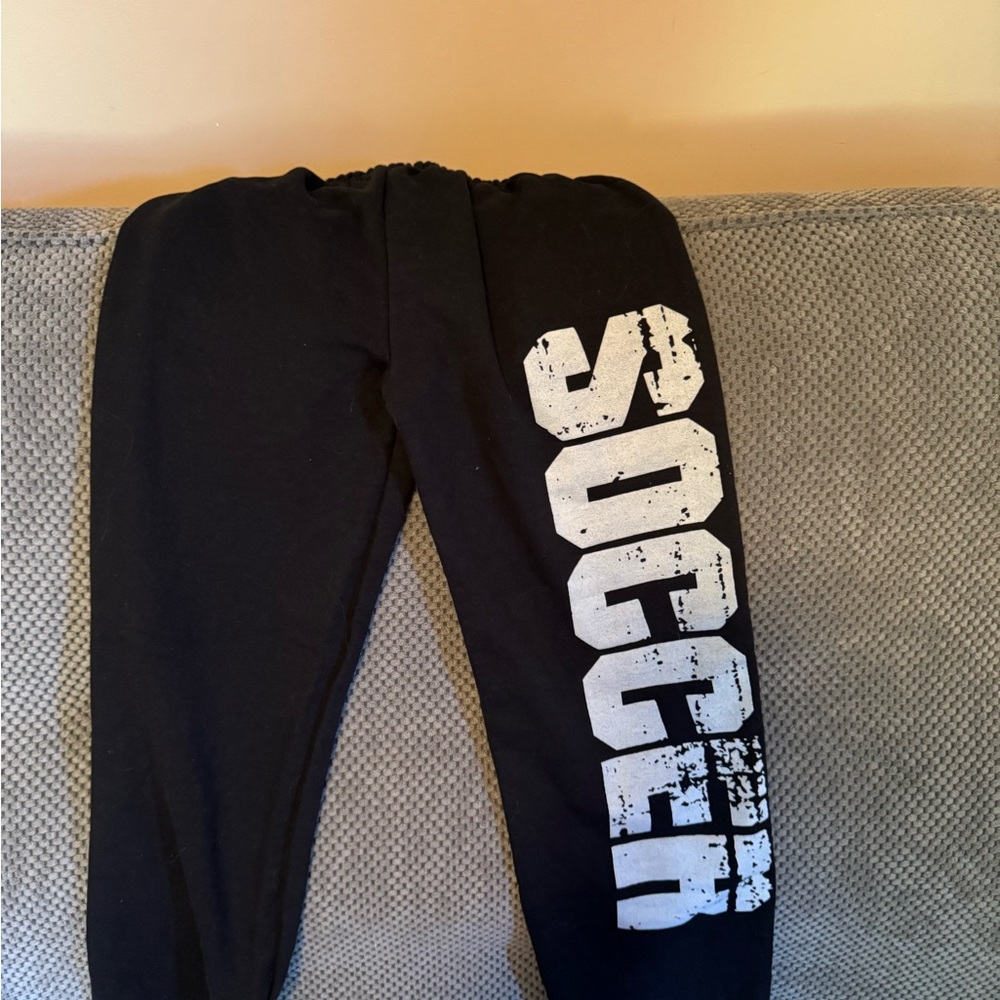 Gildan Kids Black Joggers with Soccer Print